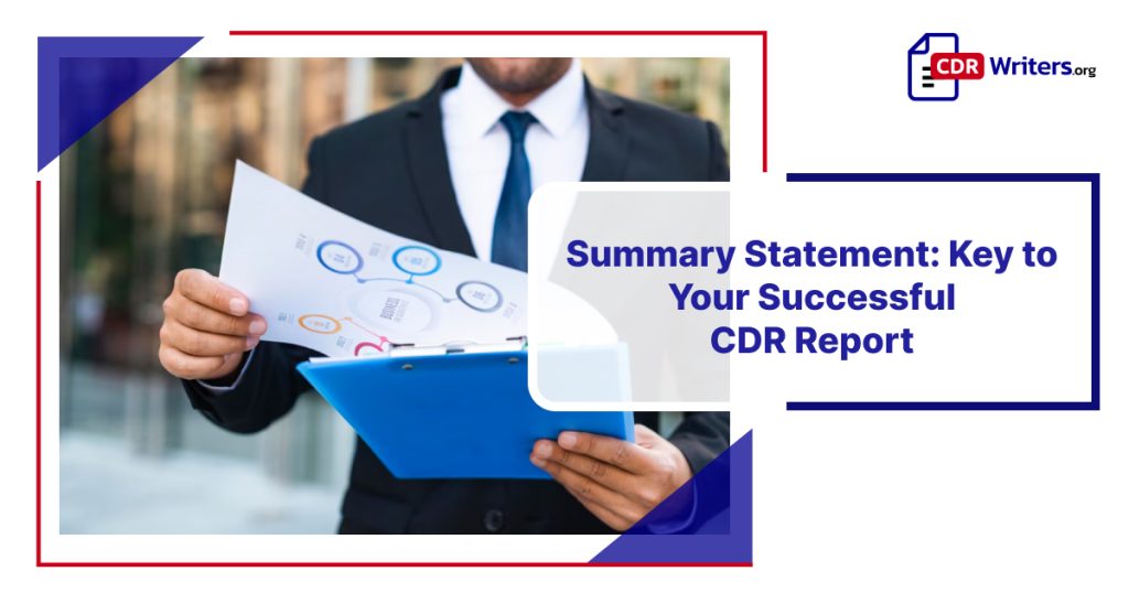 Professional holding a summary statement for CDR report.