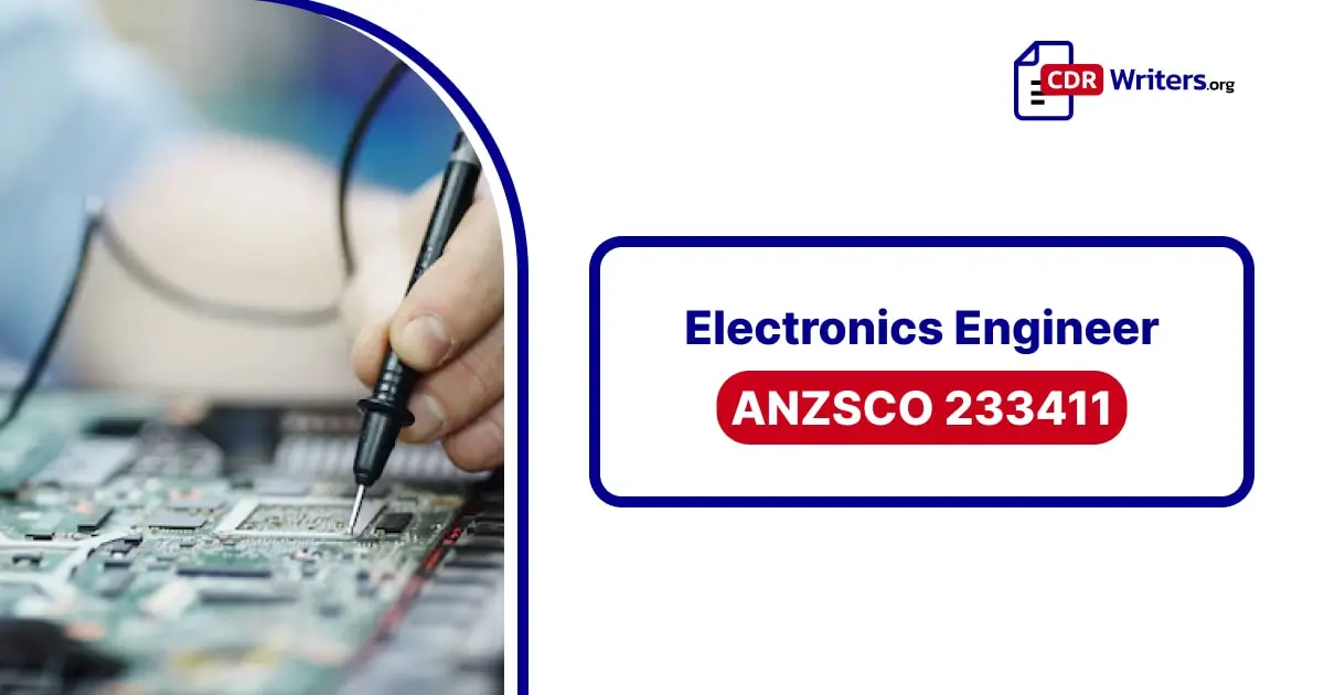 A close-up view of an electronics engineer testing a circuit board with a multimeter.